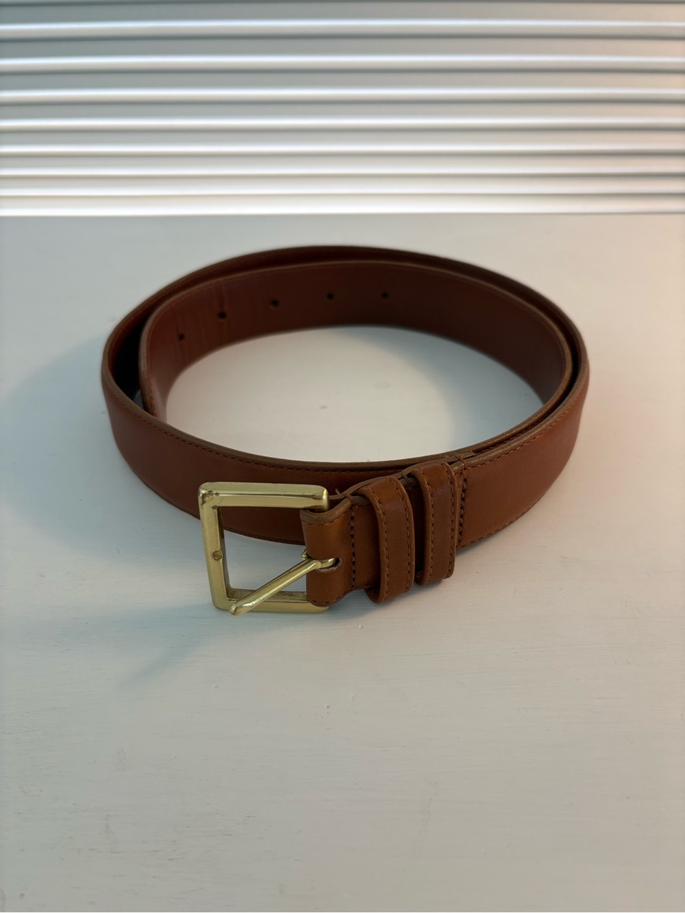 Coach British Tan Leather Belt with Brass Buckle size 32